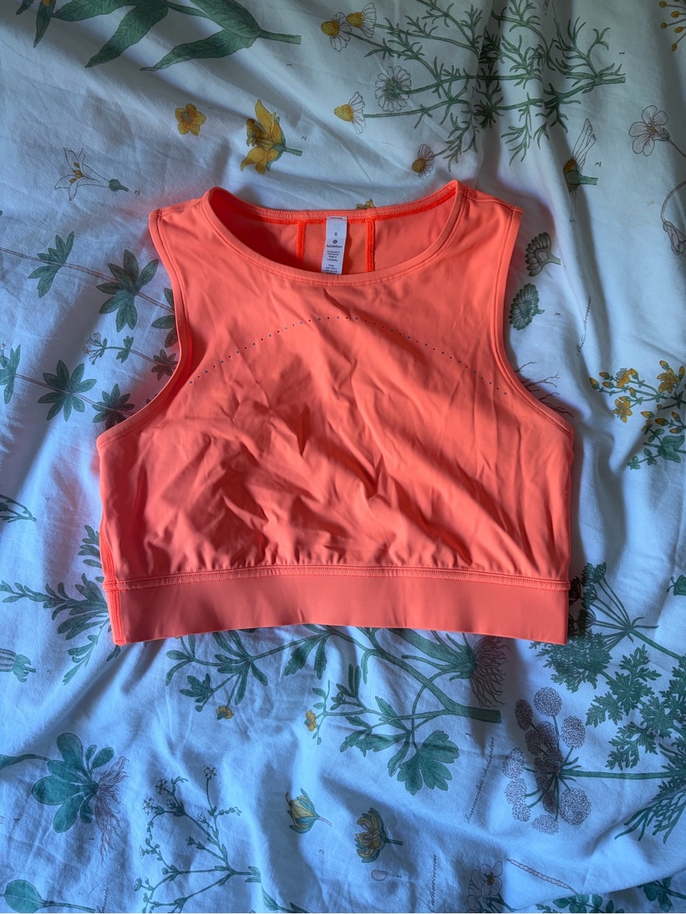 lululemon athletica Neon Orange High Neck Workout Crop Top